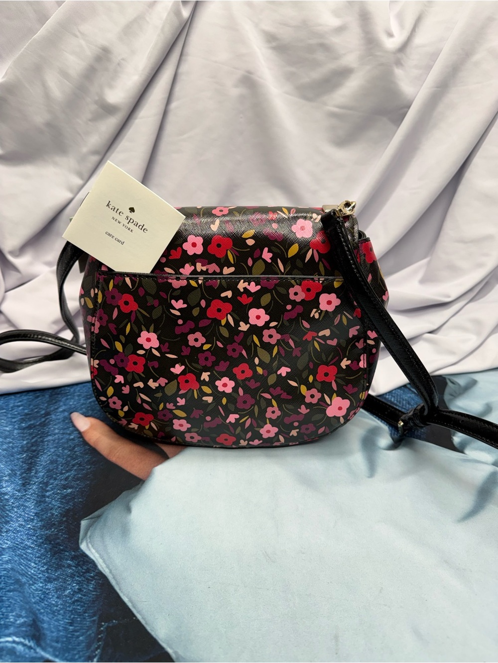 (new+tag) Kate Spade Cameron Boho Black Floral Crossbody Byrdie Collection - Picture 15 of 17